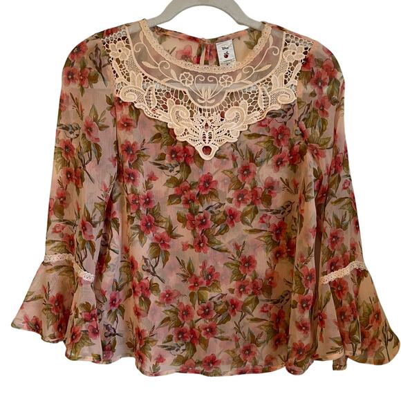 Disney Collection by LC Tops - Disney Collection by LC Lauren Conrad Blouse Snow White Sz XS Floral Fairycore